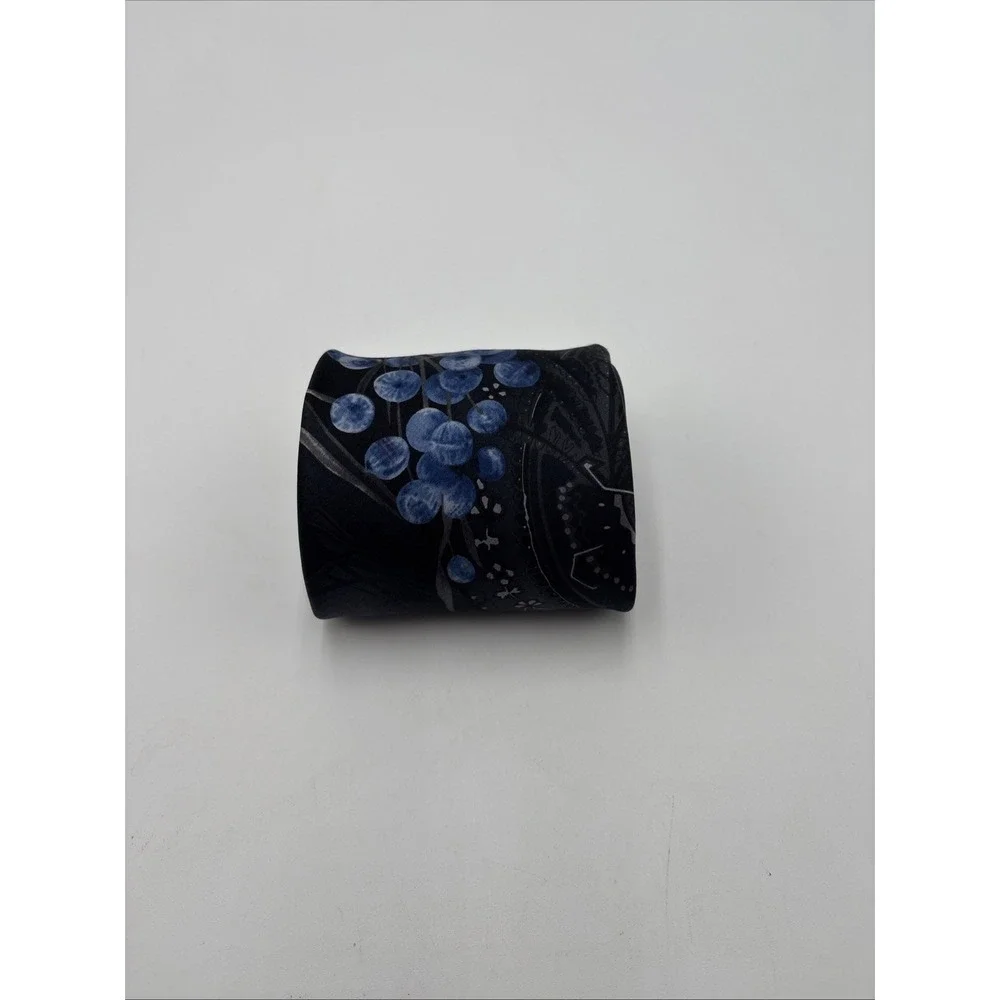 Desantis Collection Hand Made 100% Silk Tie Floral And Berries Print 56
